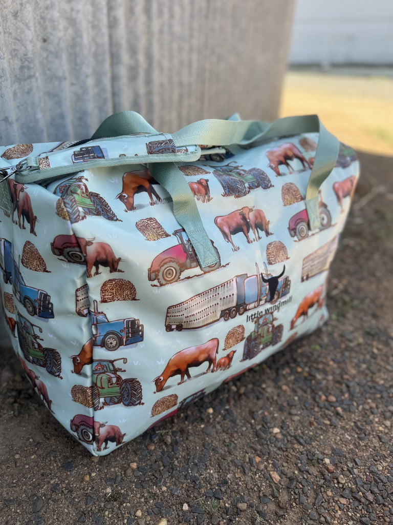 Farming Hard Duffle PVC Bag-Little Windmill Clothing Co