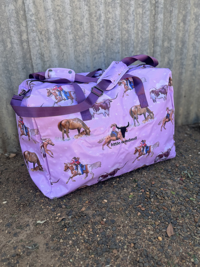 Cowgirl Up Duffle PVC Bag-Little Windmill Clothing Co