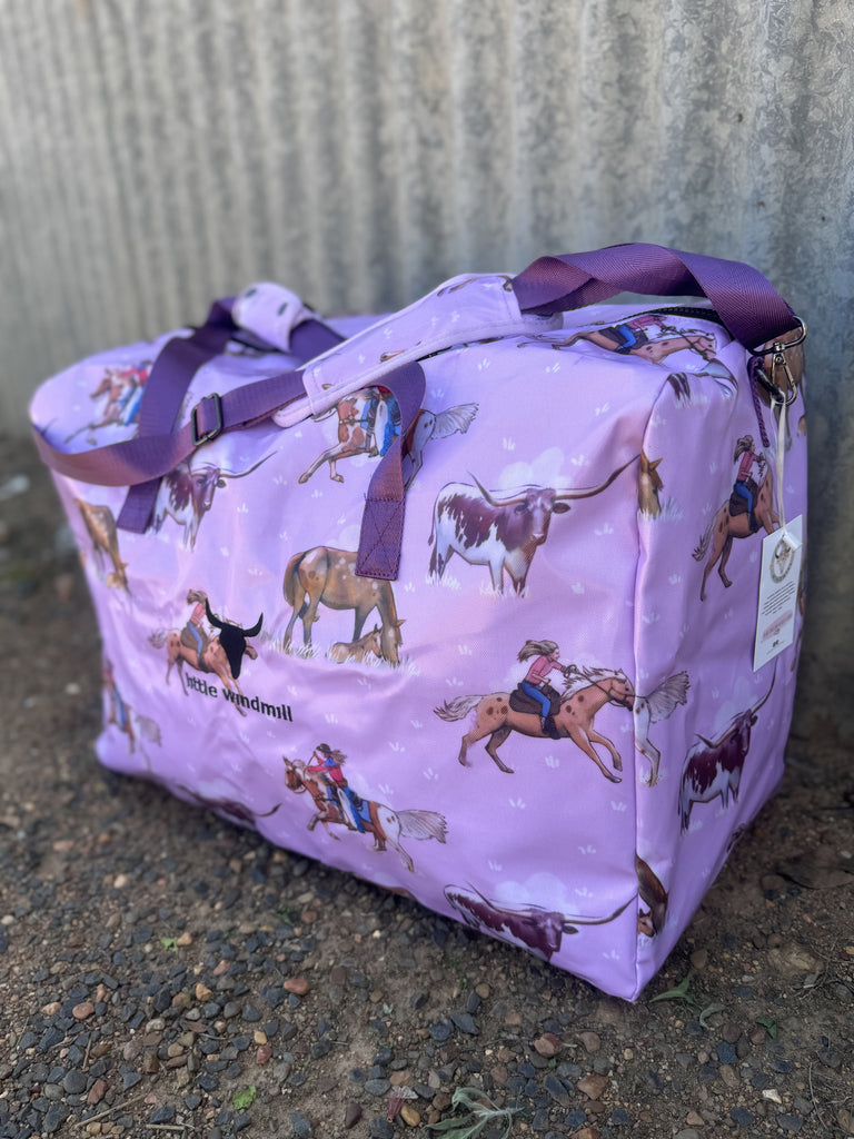 Cowgirl Up Duffle PVC Bag-Little Windmill Clothing Co