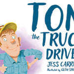 Tom The Truck Driver children's picture book open showing country truck driving adventure illustrations