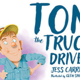 Tom The Truck Driver children's picture book open showing country truck driving adventure illustrations