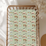 Country Outback fitted cot sheet in exclusive LWCC country print