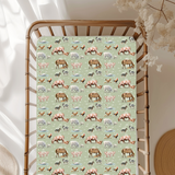 Country Outback fitted cot sheet in exclusive LWCC country print