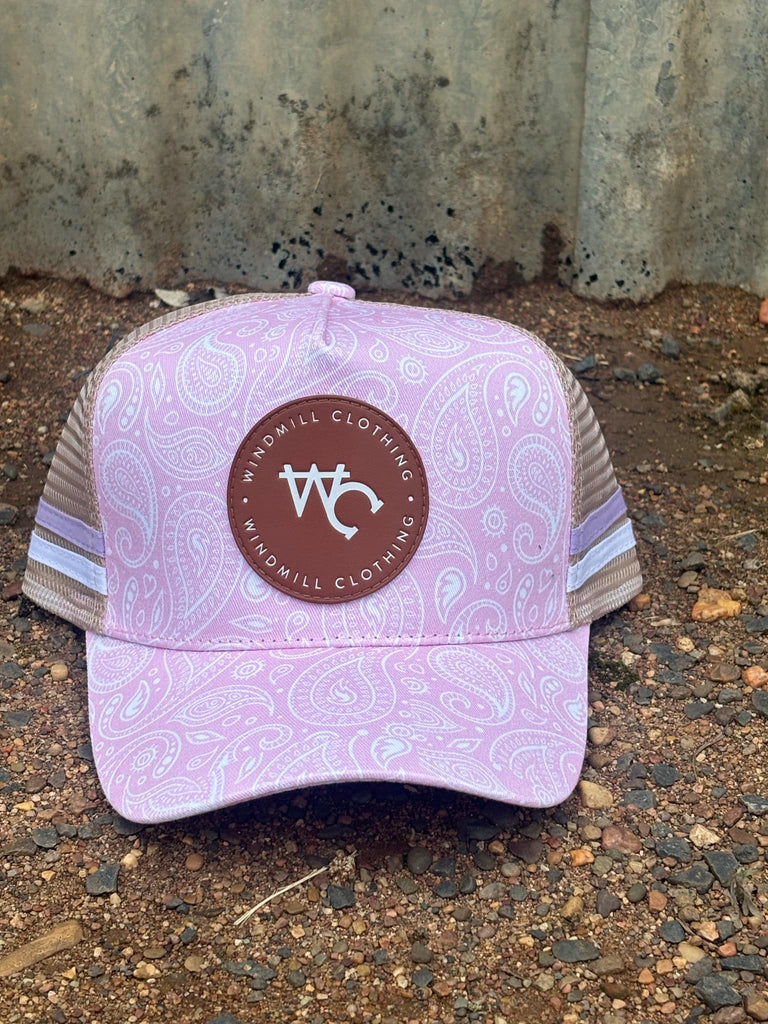 Little Toddlers / Youth / Adults Paisley Soft Pink Caps-Little Windmill Clothing Co