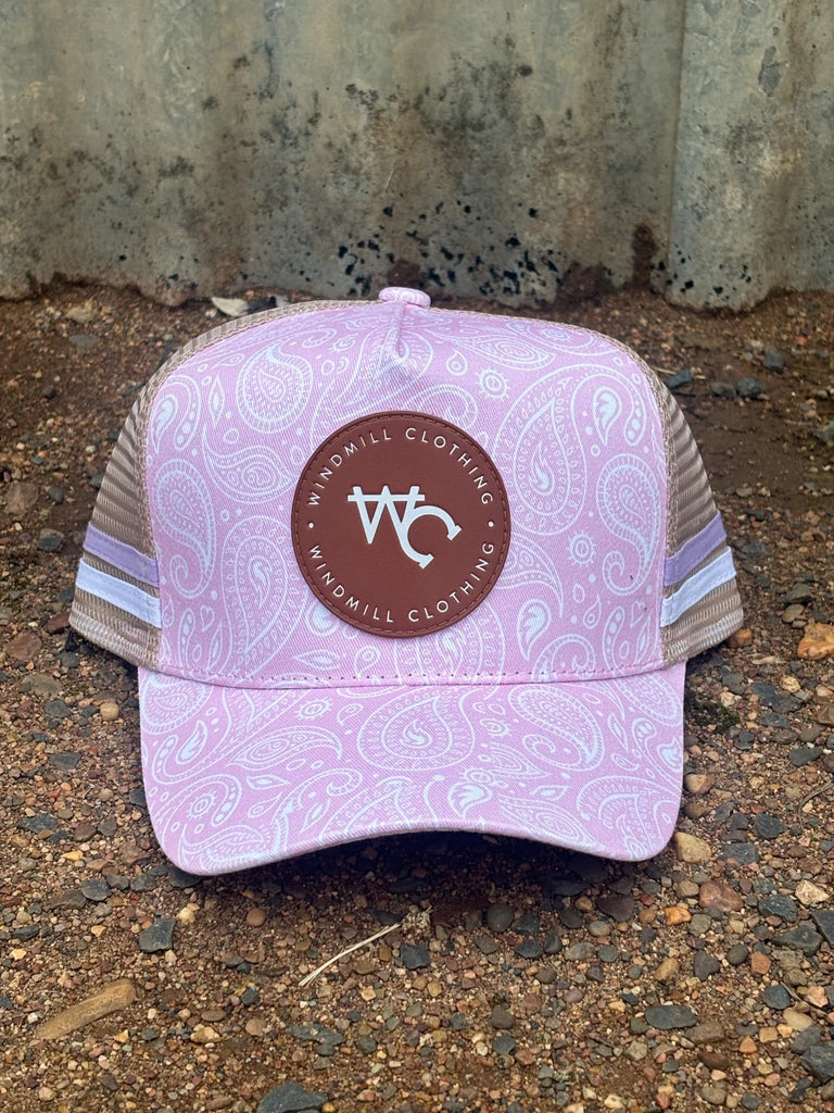 Little Toddlers / Youth / Adults Paisley Soft Pink Caps-Little Windmill Clothing Co