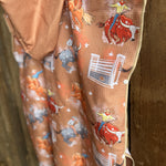 Bull Rider brown kids waffle towel flatlay showing full bull rider brown print waffle towel