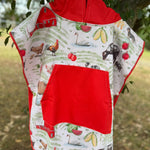 Farm Animal toddler waffle towel fabric close-up showing quality soft waffle cotton texture