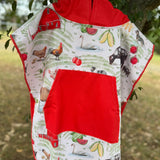 Farm Animal toddler waffle towel fabric close-up showing quality soft waffle cotton texture