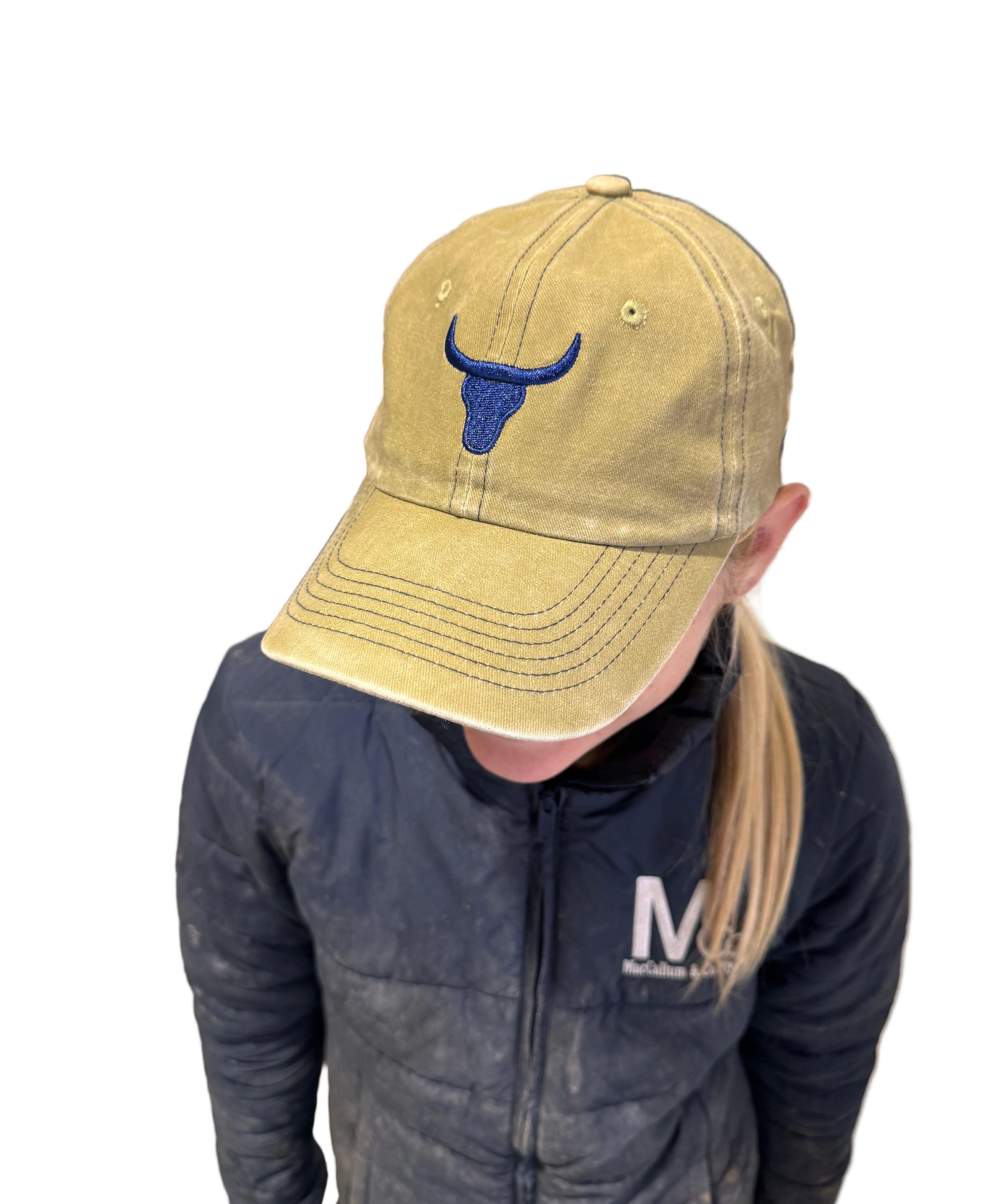 Baseball cap one size worn showing classic country baseball cap styled on head