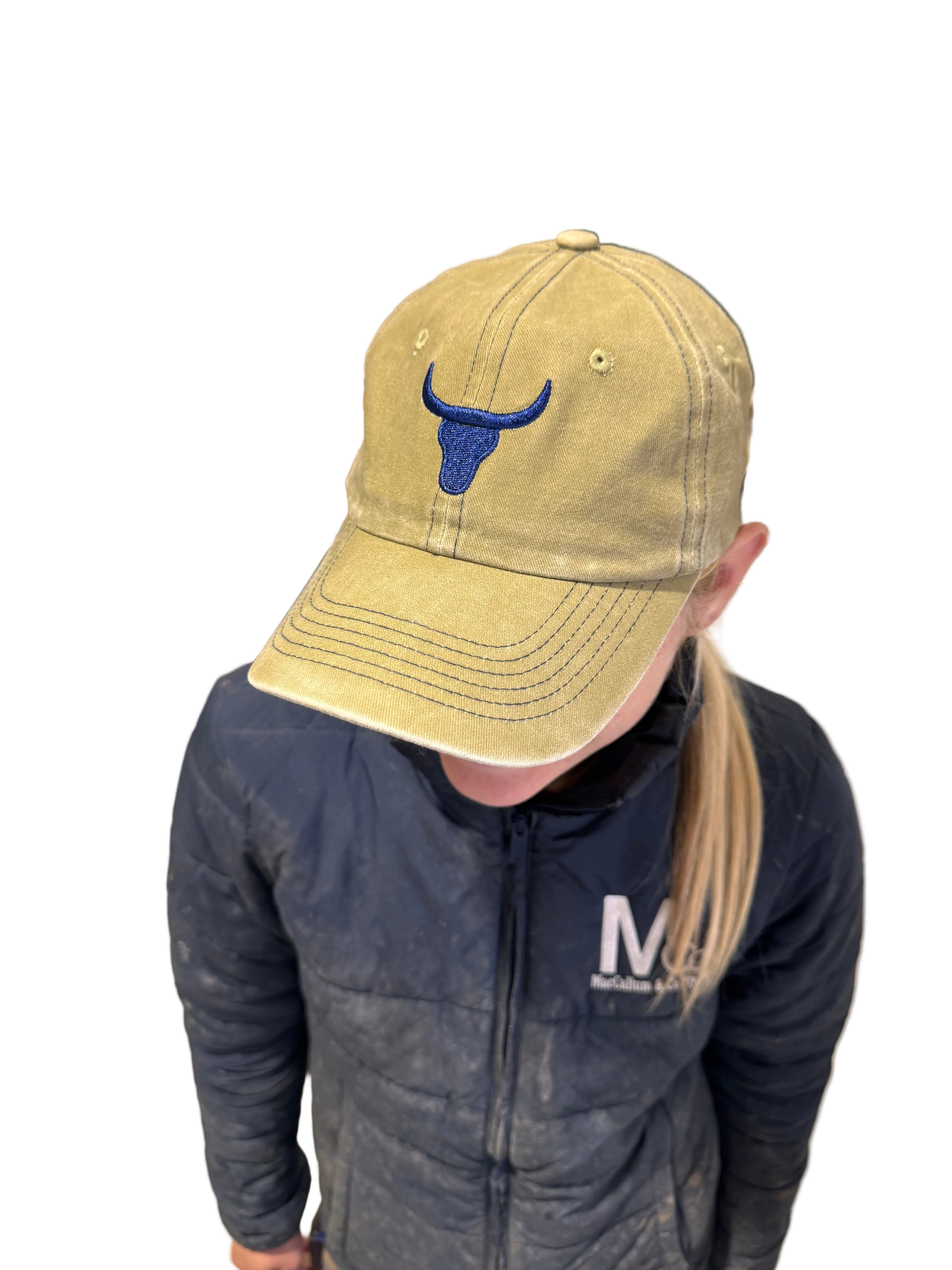 Baseball cap one size worn showing classic country baseball cap styled on head