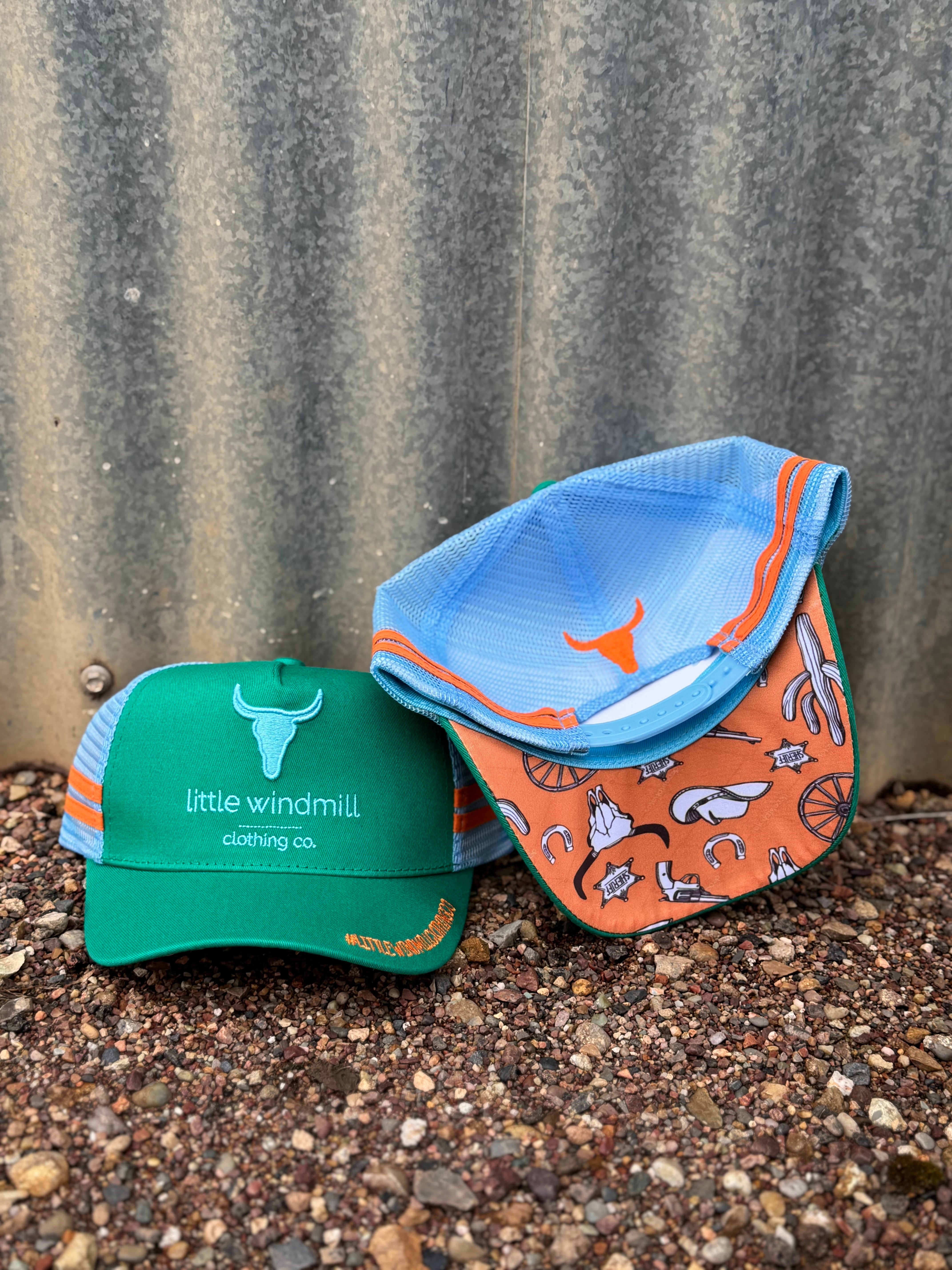Toddlers and youth fresh green country cap showing vibrant fresh green in structured country cap style