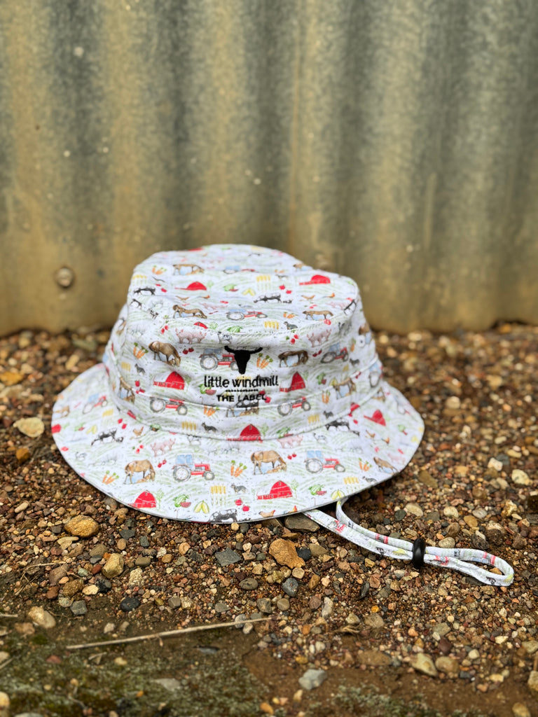 Adjustable Little Kids Bucket Farm Animals Style-Little Windmill Clothing Co