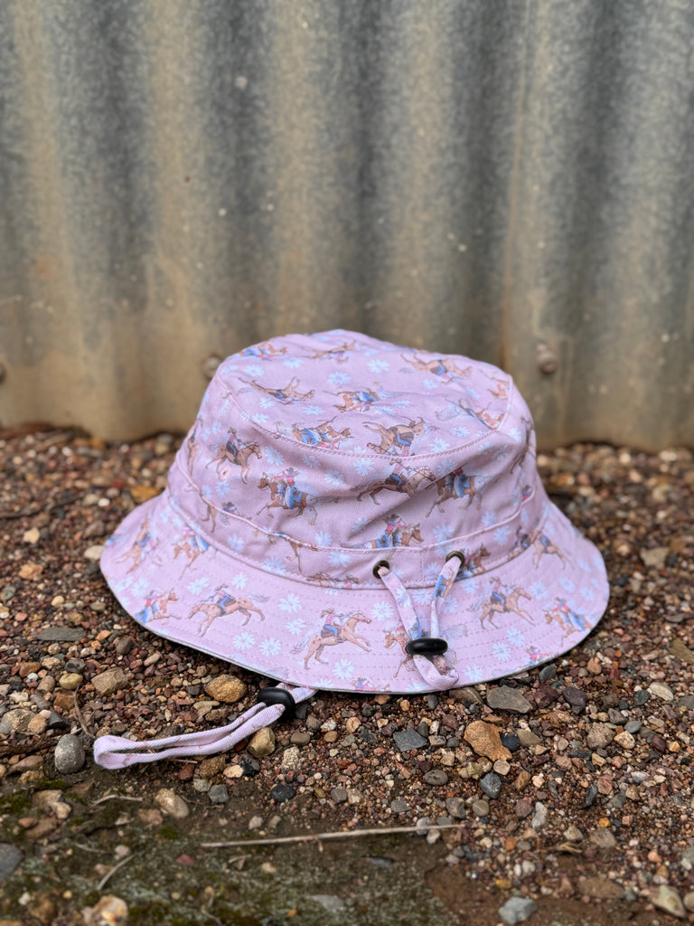 Adjustable Little Kids Bucket Chasing Cowgirl-Little Windmill Clothing Co