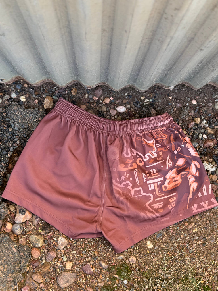 Dust Scene Bull Footy Shorts-Little Windmill Clothing Co