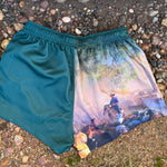 Moss Green River Mens Footy Shorts-Little Windmill Clothing Co