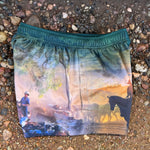 Moss Green River Mens Footy Shorts-Little Windmill Clothing Co