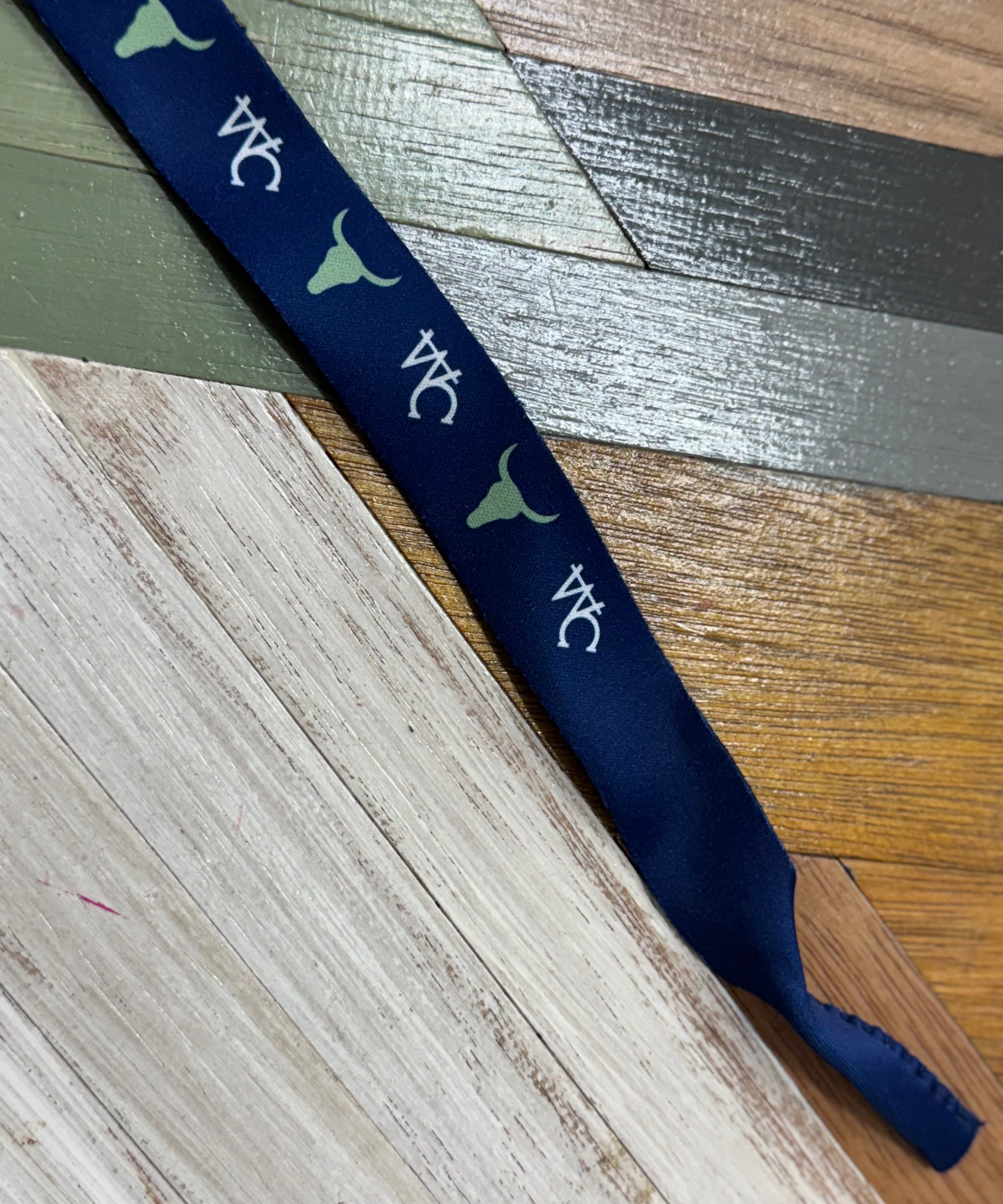 Sunglass strap extended showing length and adjustable silicone end connectors