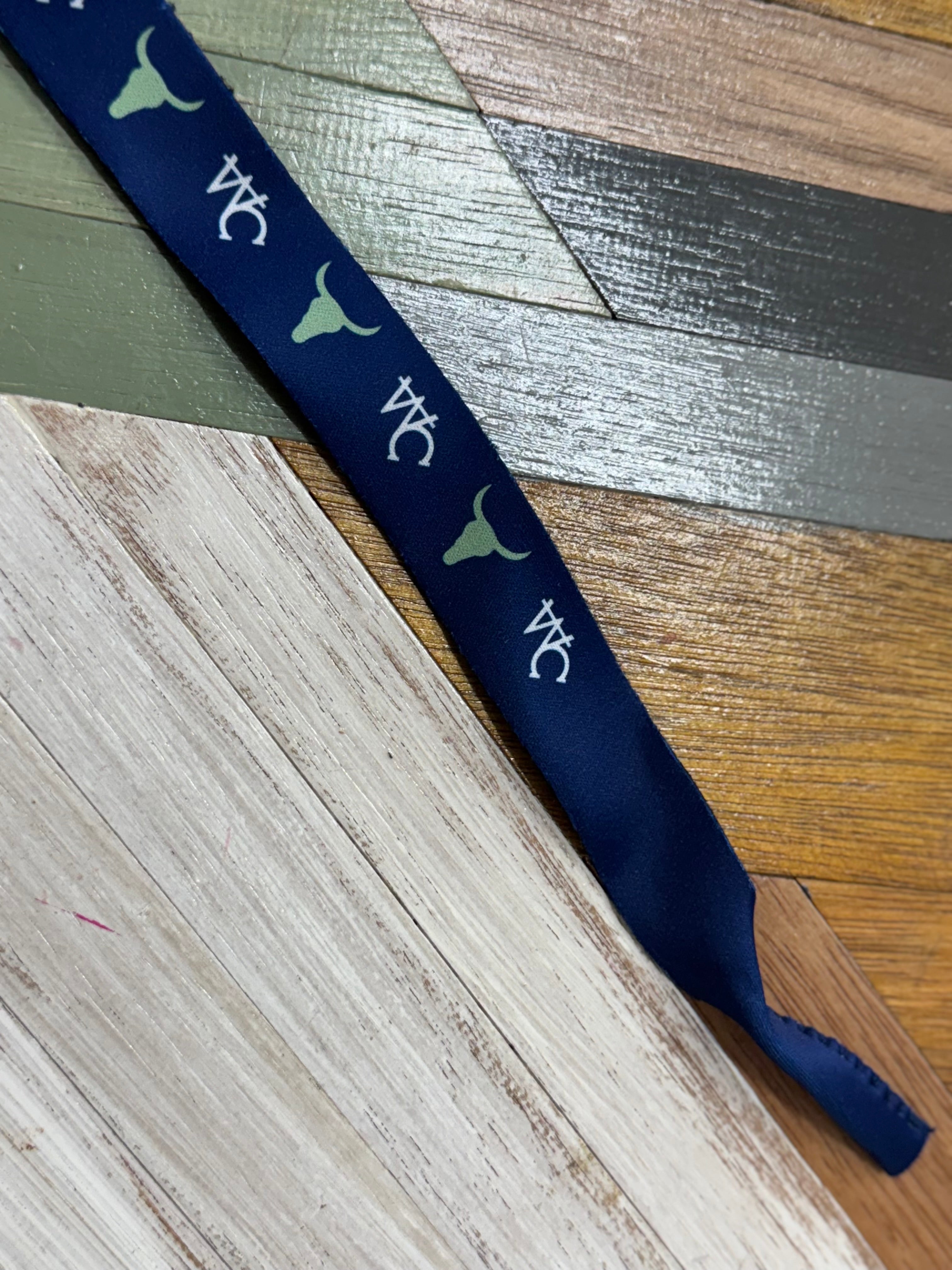 Sunglass strap extended showing length and adjustable silicone end connectors