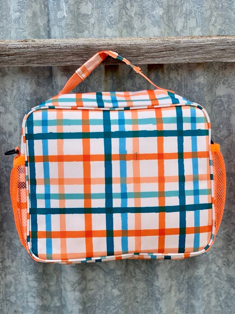 Insulated Lunch/Storage Bag - Orange Check-Little Windmill Clothing Co