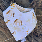 Waterproof horse field bib back showing easy-clean wipeable surface and adjustable neck