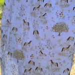 Horse field jersey organic cotton swaddle showing beautiful horse in field scene on premium organic cotton