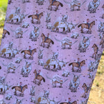 Pink long horn jersey organic cotton swaddle showing beautiful pink longhorn print on premium organic cotton