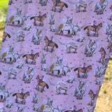 Pink long horn jersey organic cotton swaddle showing beautiful pink longhorn print on premium organic cotton