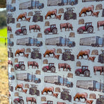 Ranch life organic cotton swaddle draped showing generous swaddle size for newborns