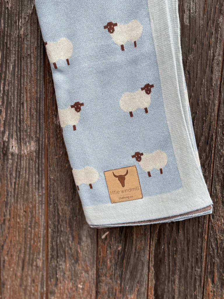 Baby Blanket Lush Cotton Sheep-Little Windmill Clothing Co