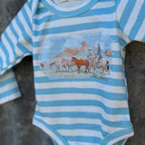 "Colt" Blue Stripe Cotton Jumpsuit-Little Windmill Clothing Co