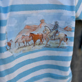 "Colt" Blue Stripe Cotton Jumpsuit-Little Windmill Clothing Co