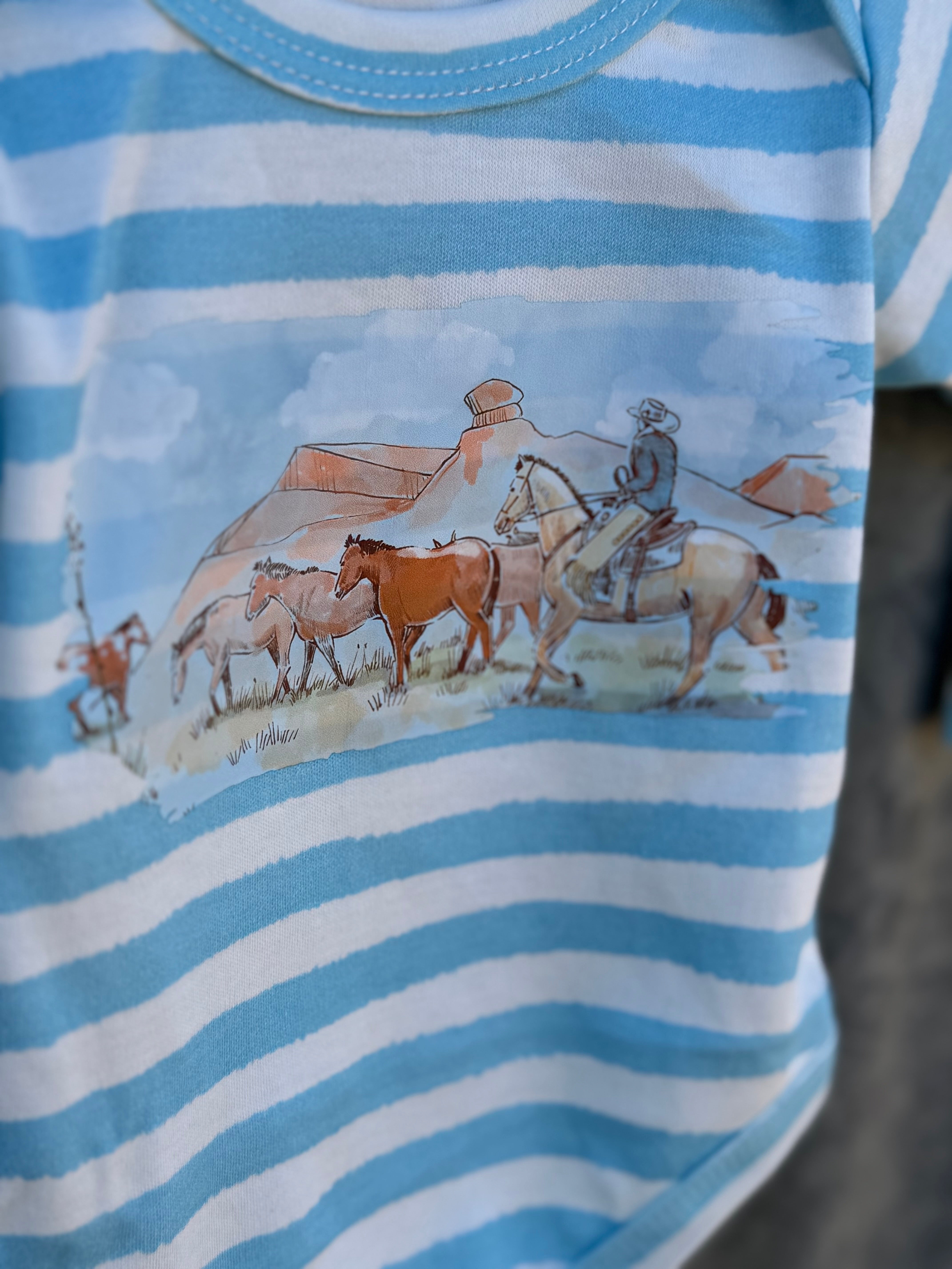 "Colt" Blue Stripe Cotton Jumpsuit-Little Windmill Clothing Co