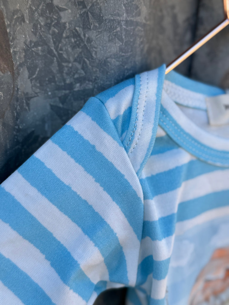 "Colt" Blue Stripe Cotton Jumpsuit-Little Windmill Clothing Co