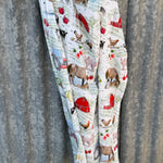 Farm yard muslin swaddle print close-up showing farm animal scenes on fine organic cotton muslin