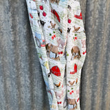 Farm yard muslin swaddle print close-up showing farm animal scenes on fine organic cotton muslin