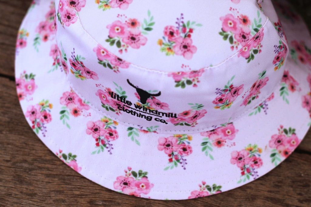 Adjustable Kids Bucket Floral Hat-Little Windmill Clothing Co