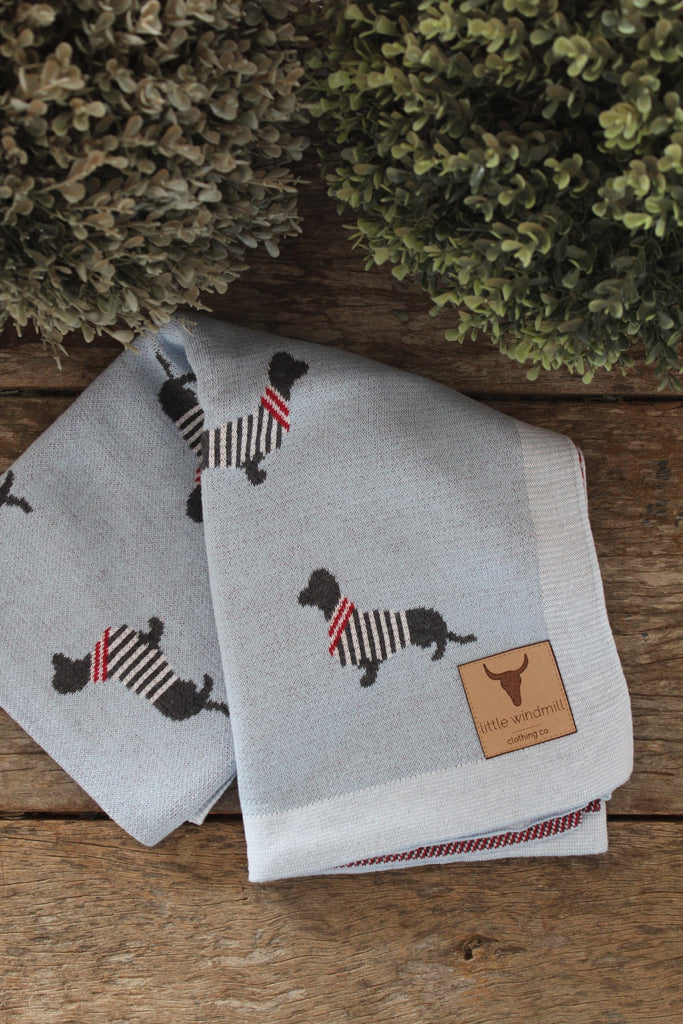 Ultra Soft Dachshund Baby Blanket-Little Windmill Clothing Co
