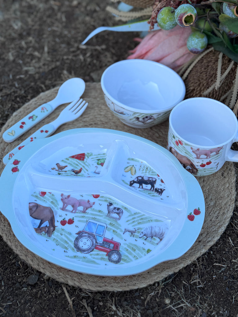 "Farm Yard" 5 Piece Melamine Dinner Set-Little Windmill Clothing Co