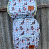 Teal Cowgirl Backpack Bag DOUBLE ZIPPER-Little Windmill Clothing Co