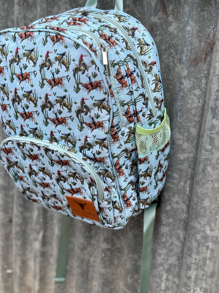 Bucking Bull Backpack Bag DOUBLE ZIPPER-Little Windmill Clothing Co