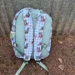 Teal cowgirl backpack back view showing padded straps and comfortable back panel