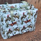 Bucking bull duffle bag side view showing roomy main compartment and quality zip