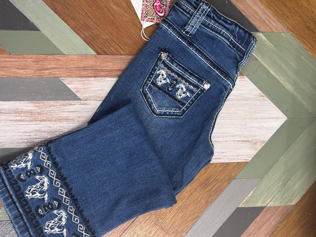 Hardware Cowgirl Wild Horse Toddler Jeans-Little Windmill Clothing Co