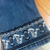 Hardware Cowgirl running horse toddler jeans worn by toddler showing cute western style and comfortable fit