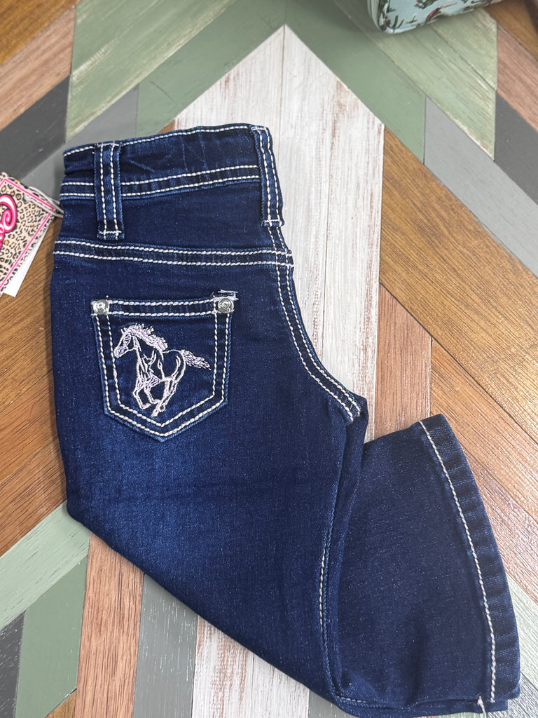 Hardware Cowgirl Running Toddler Jeans-Little Windmill Clothing Co