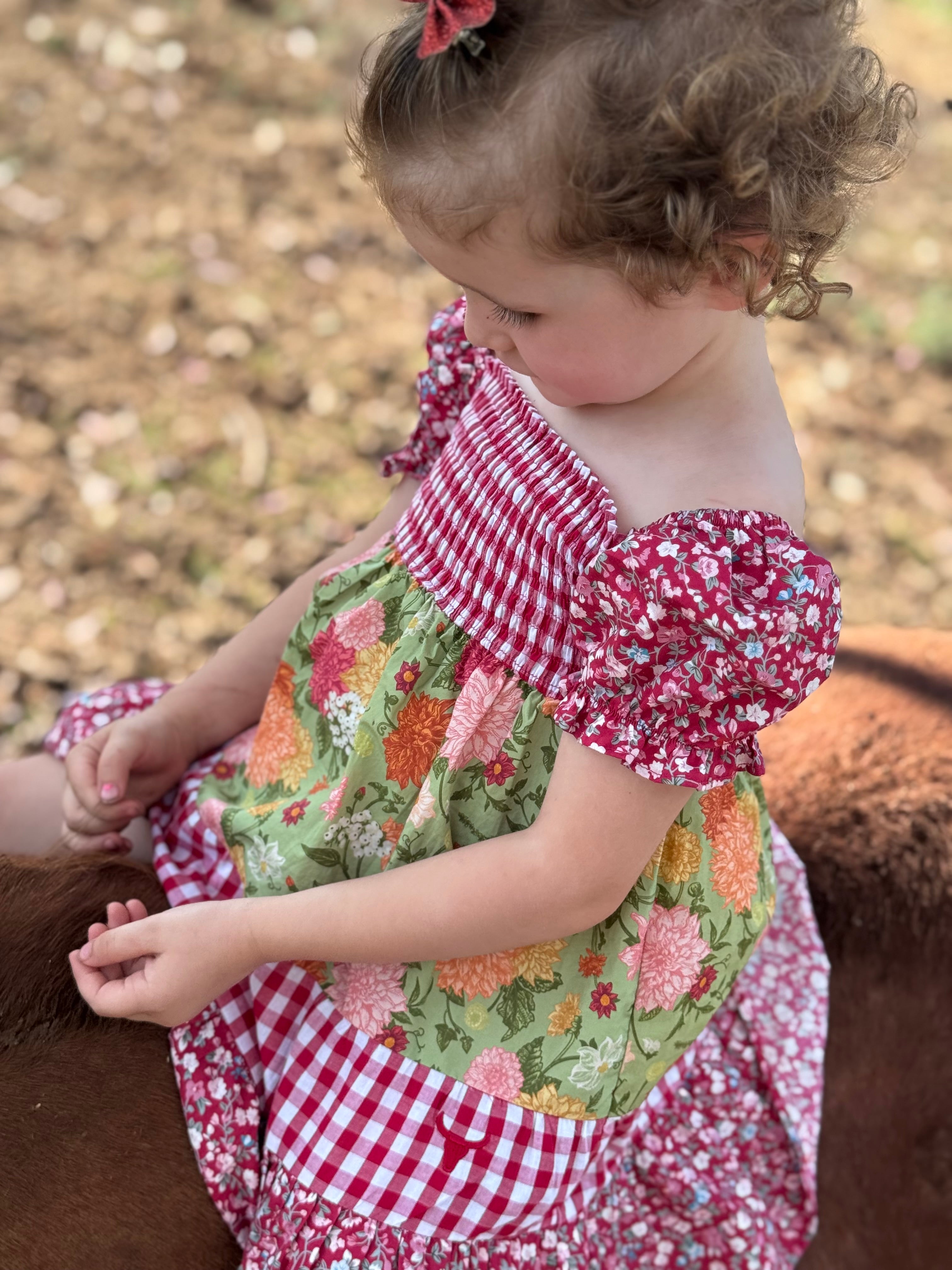 "Penelope" Block Twirl Dress-Little Windmill Clothing Co