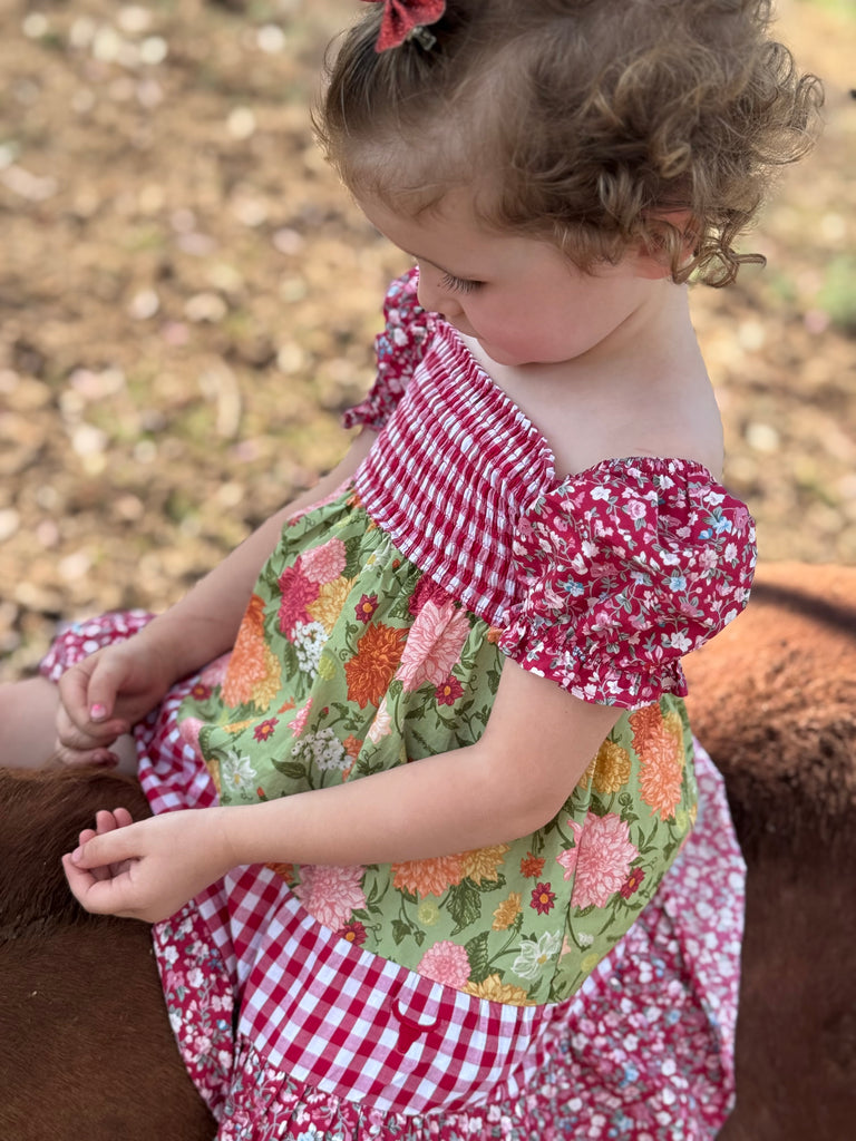 "Penelope" Block Twirl Dress-Little Windmill Clothing Co