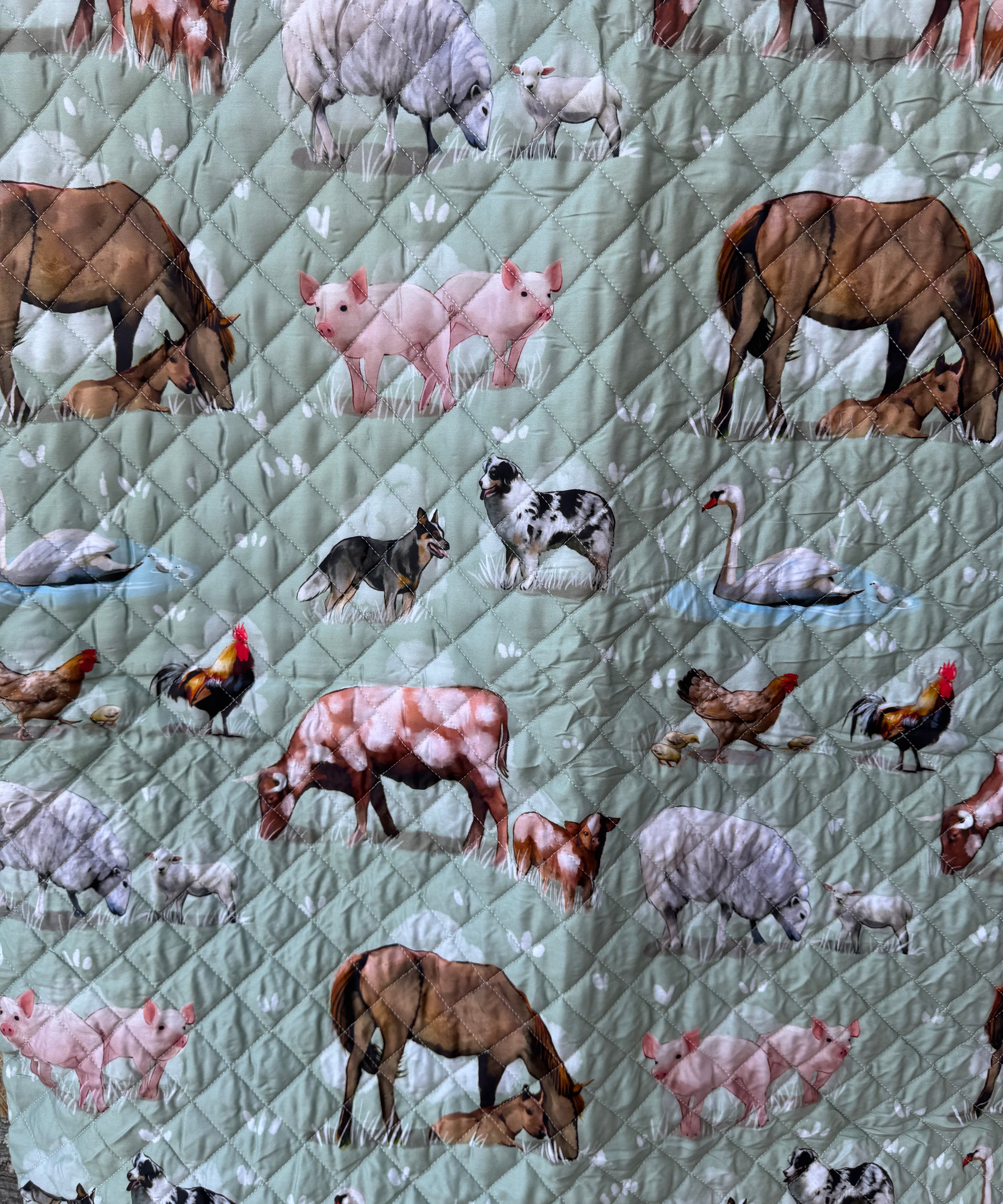 Country Outback coverlet duvet insert flatlay showing full country outback scene print
