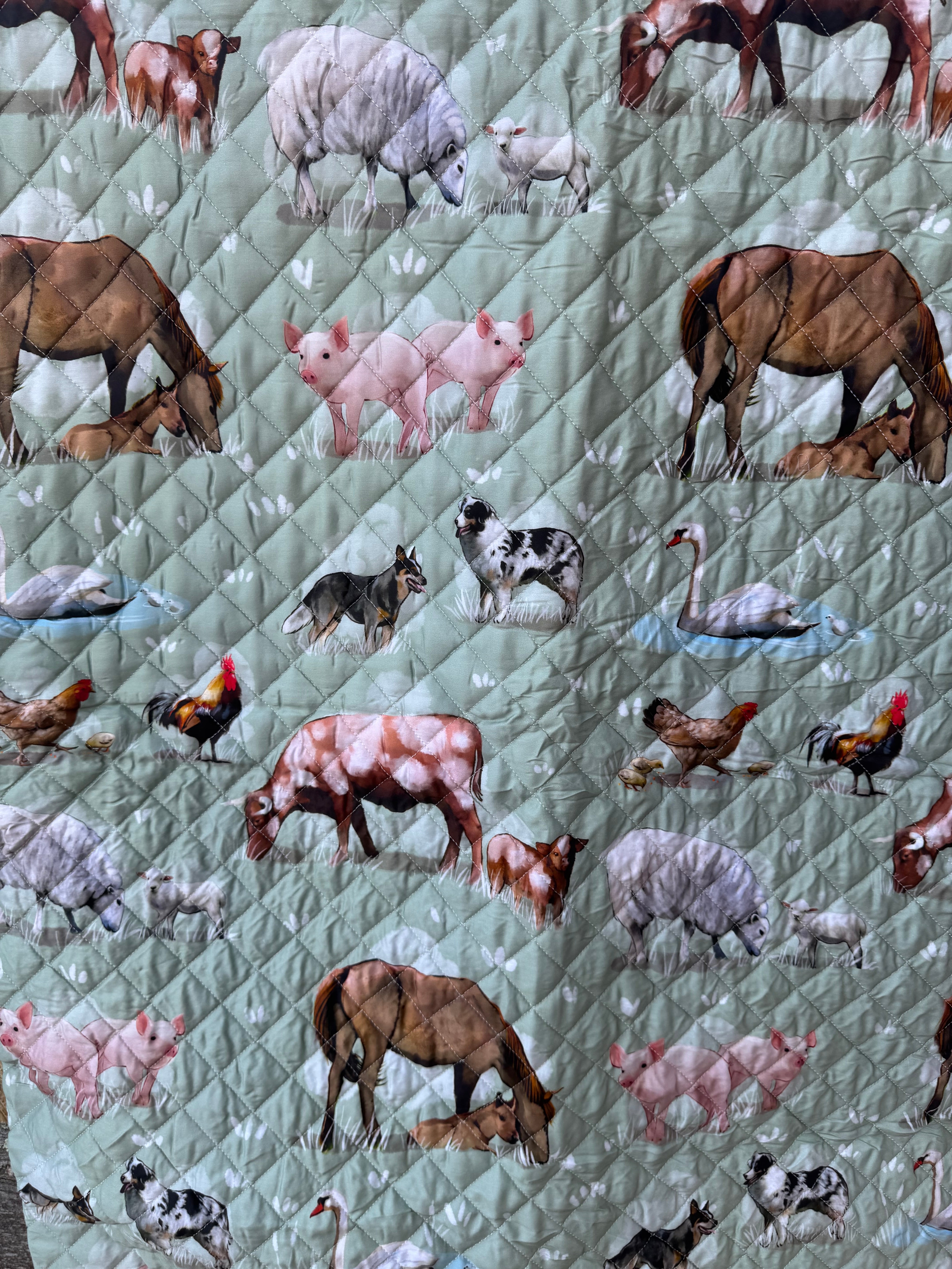 Country Outback coverlet duvet insert flatlay showing full country outback scene print
