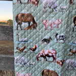 Country Outback coverlet duvet insert showing country outback print detail on quality quilt